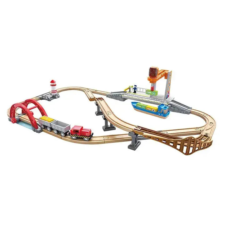 Hape - Sea & Rail Cargo Transport Toy Set