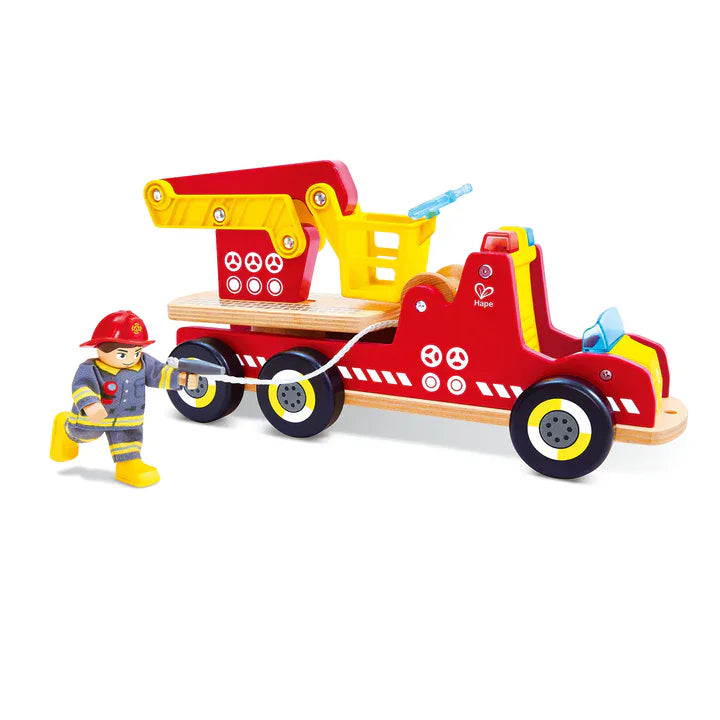 Hape - Siren & Lights Toy Fire Truck