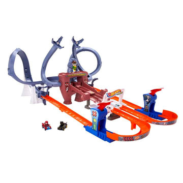 Hot Wheels - RacerVerse Spider-Man's Web-Slinging Speedway Track Set All Toys