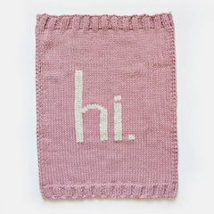 Huggalugs - Hand Knit Baby Blanket - Hi.