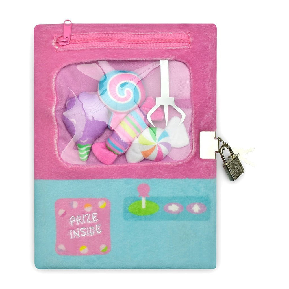 iscream - Plush Fleece Interactive "Claw Machine" Lock and Key Journal