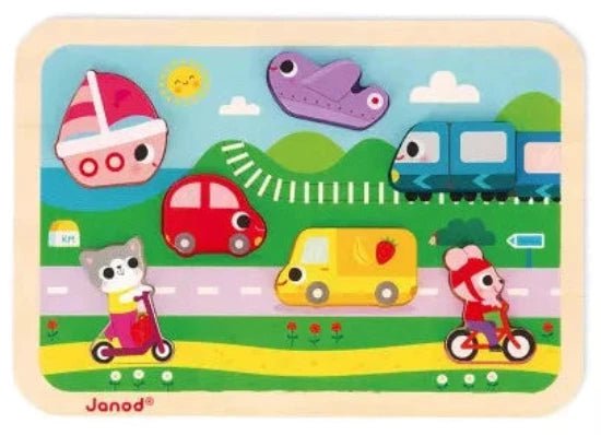 Janod - Chunky Puzzle - Vehicles