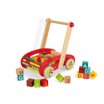 Janod - Abc Buggy Cart 30 Blocks (wood) Activity Toys