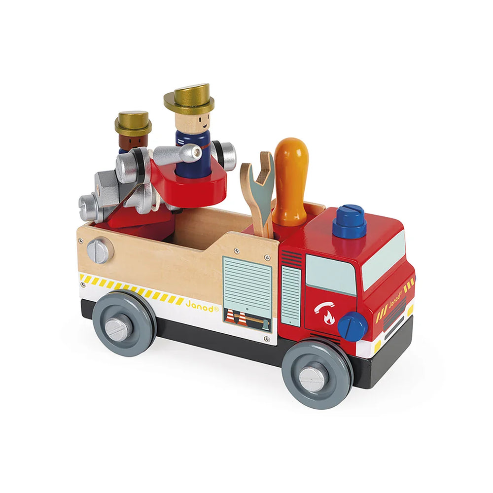 Janod - Brico'Kids DIY Fire Truck - Wooden Build-It-Yourself Fire Engine