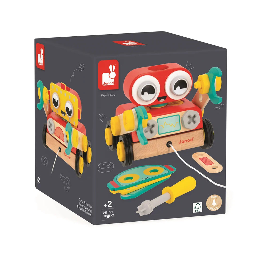 Janod - Brico'Kids Robot - Wooden DIY Building Toy