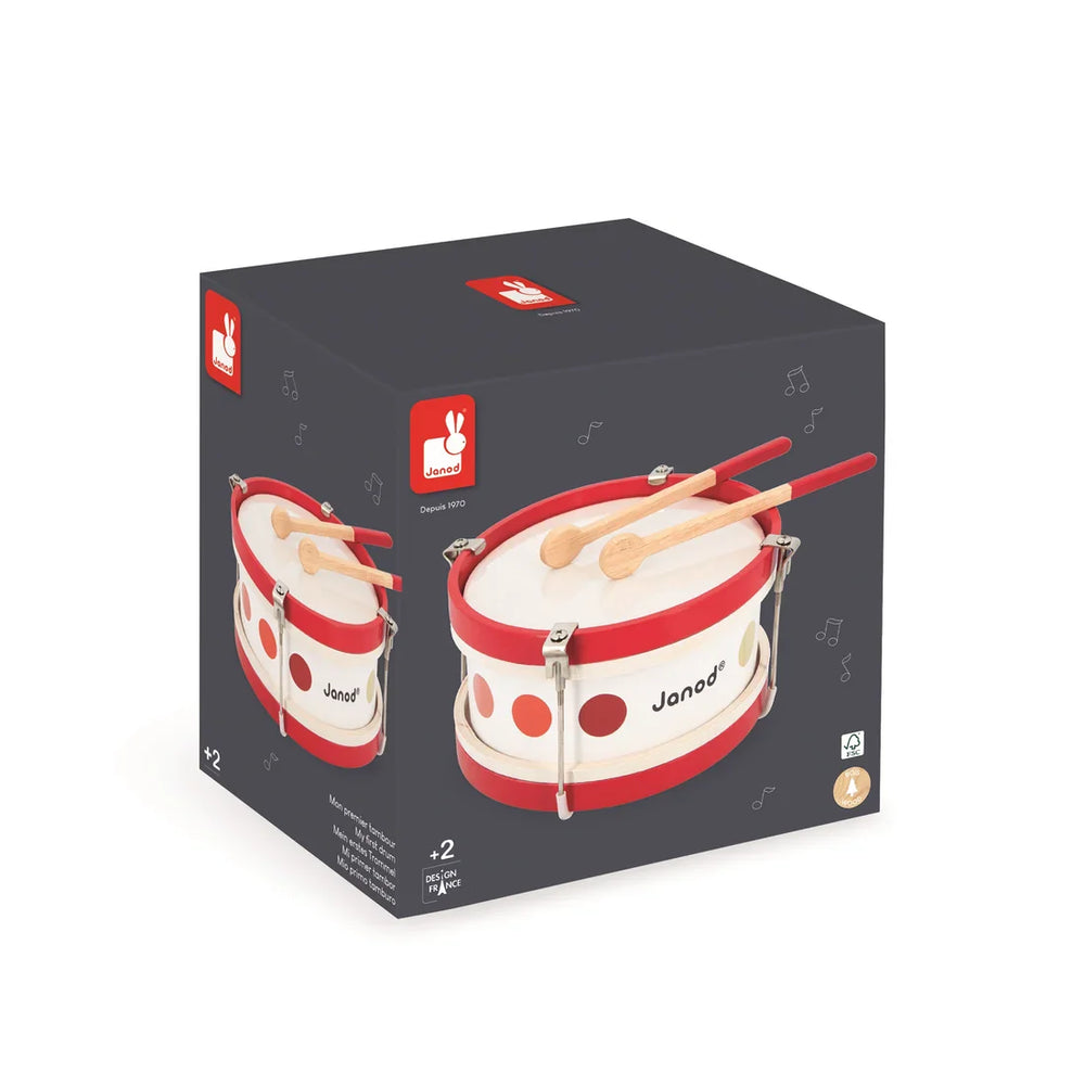 Janod - Confetti Drum - Wooden Musical Toy