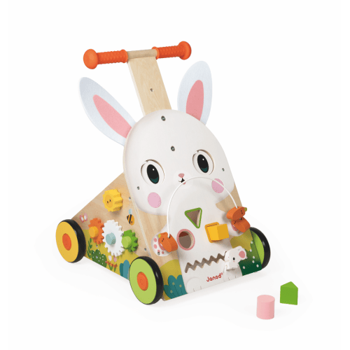 Janod - Wooden Rabbit Multi-Activity Baby Walker