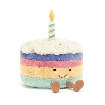 Jellycat - Amuseable Rainbow Birthday Cake Large H10" X W8" Stuffies