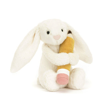 Jellycat - Bashful Bunny with Pencil Plush & Rattles