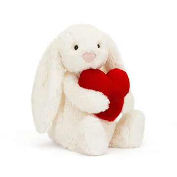 Jellycat - Bashful Red Love Heart Bunny MEDIUM - H12" X W5" Stuffies