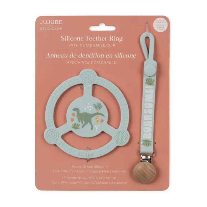 JuJuBe - Silicone Teether Ring W/ Detachable Clip