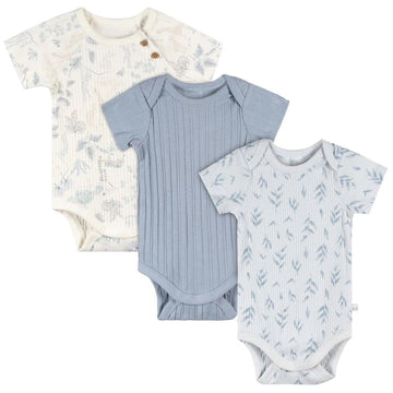 Just Born - Baby Bodysuit - 3PK 0-3M / Blue Baby Clothing