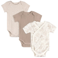 Just Born - Short Sleeve Wrapover Baby Bodysuit (3 Pack)