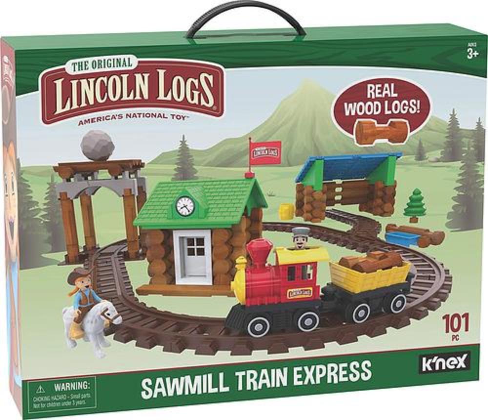 Lincoln Logs - 101PC Sawmill Train Express Toy Set
