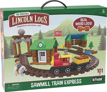 K'NEX - Lincoln Logs - 101PC Sawmill Train Express Building Toys