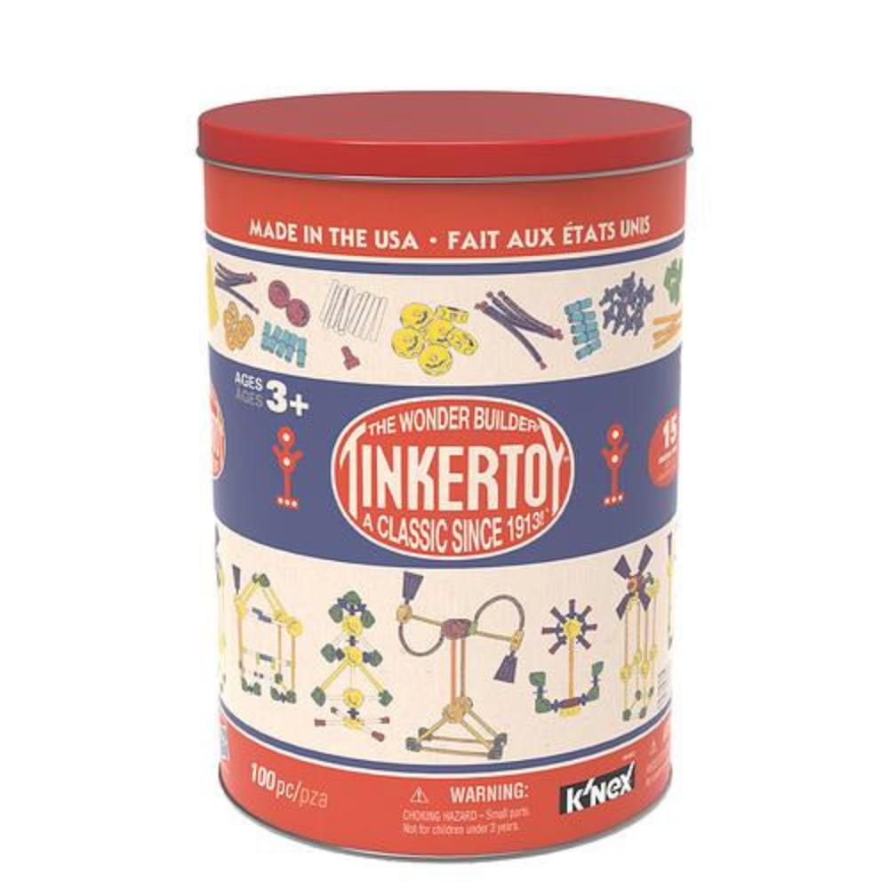 K'NEX - Tinkertoy - 100PC Classic Building Tin