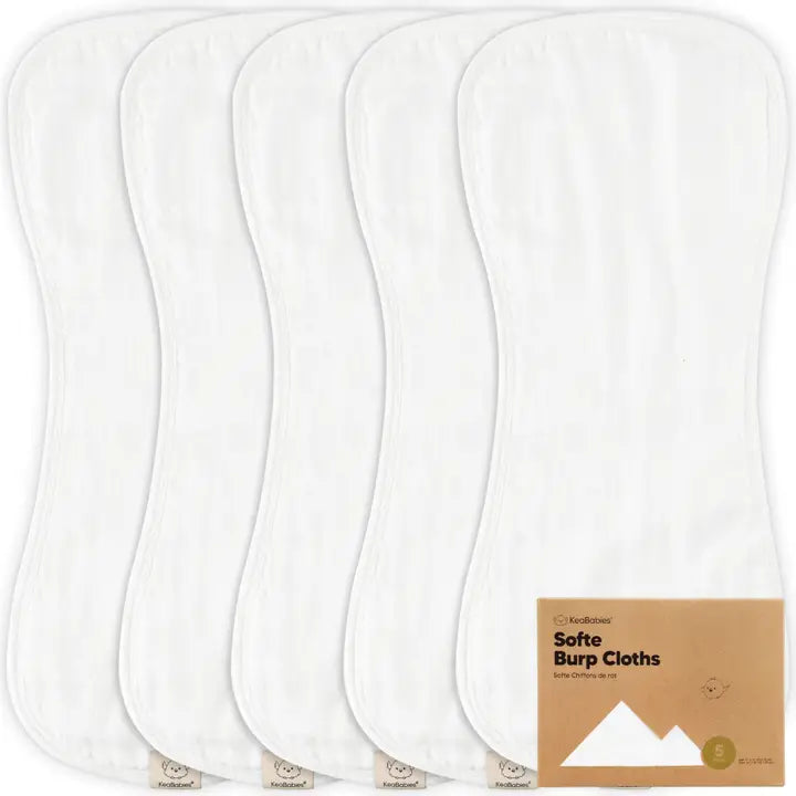 Kea Babies - 5-Pack Softe Organic Burp Cloths