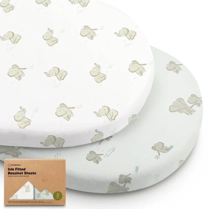 KeaBabies - Isla Bassinet Fitted Mattress Sheets - Printed