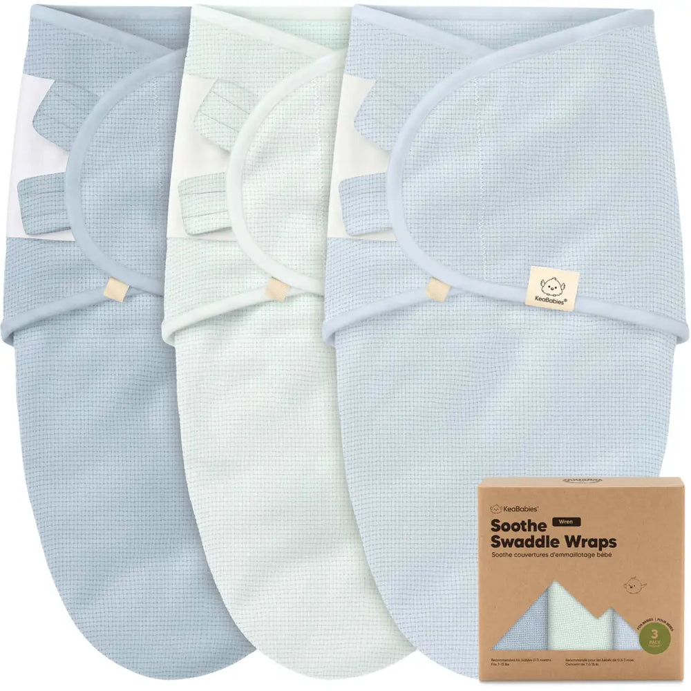 KeaBabies - Soothe Wren - Solid Wrap Swaddles - 3pk