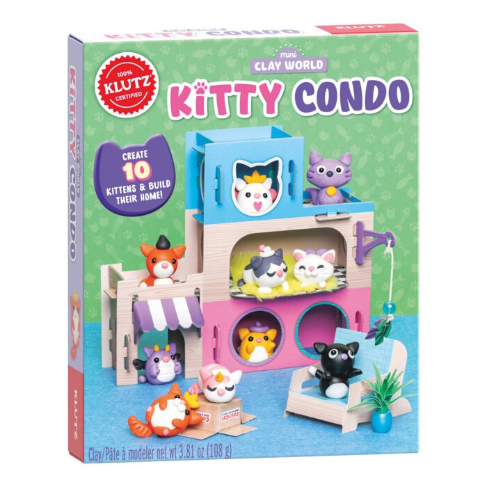 Klutz - Mini Clay World Kitty Condo – DIY Miniature Cat - Craft Kit