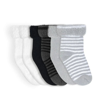 Kushies - Terry Socks 6pk Black/White/Grey / 0-3M Clothing Accessories