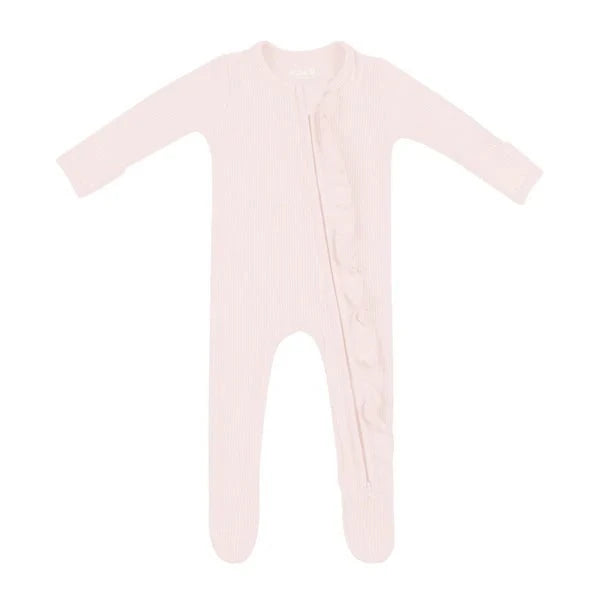 Kyte Baby - Ribbed Ruffle Zipper Footie