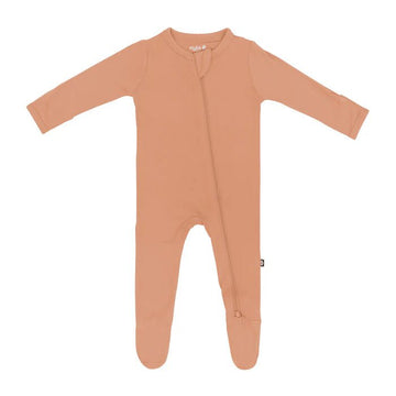 Kyte Baby - Solid Zippered Footie - Fall 2024 Collection Apricot / 0-3m Baby & Toddler Clothing