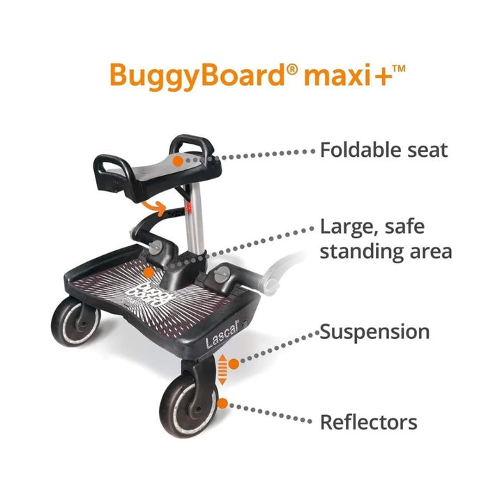 Lascal - BuggyBoard Maxi+ With Saddle - Stroller Board – Little