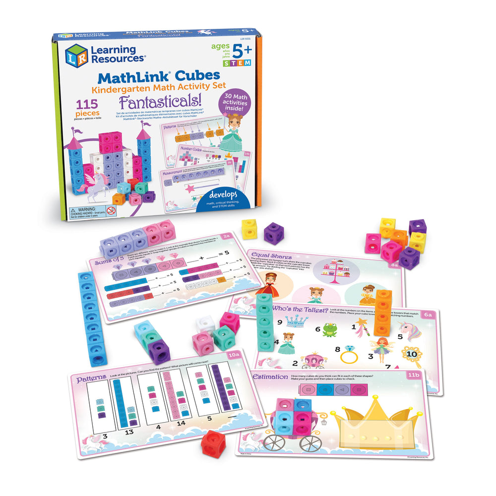 Learning Resources - MathLink Cubes - Kindergarten Math Activity Set: Fantasticals!