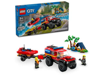 LEGO - City - 4x4 Fire Truck with Rescue Boat Building Toys