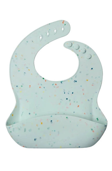 Loulou Lollipop - Printed Silicone Bibs Confetti Mint Bibs & Burp Cloths