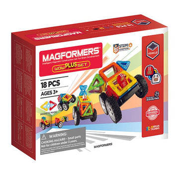 Magformers - WOW Plus Magnetic Tile Set - 18 Pcs Building Toys