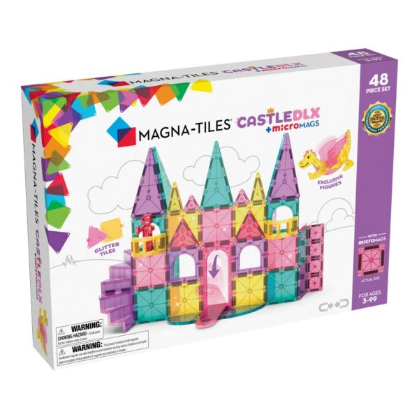 Magna-Tiles - Castle DLX + microMAGS 48-Piece Set