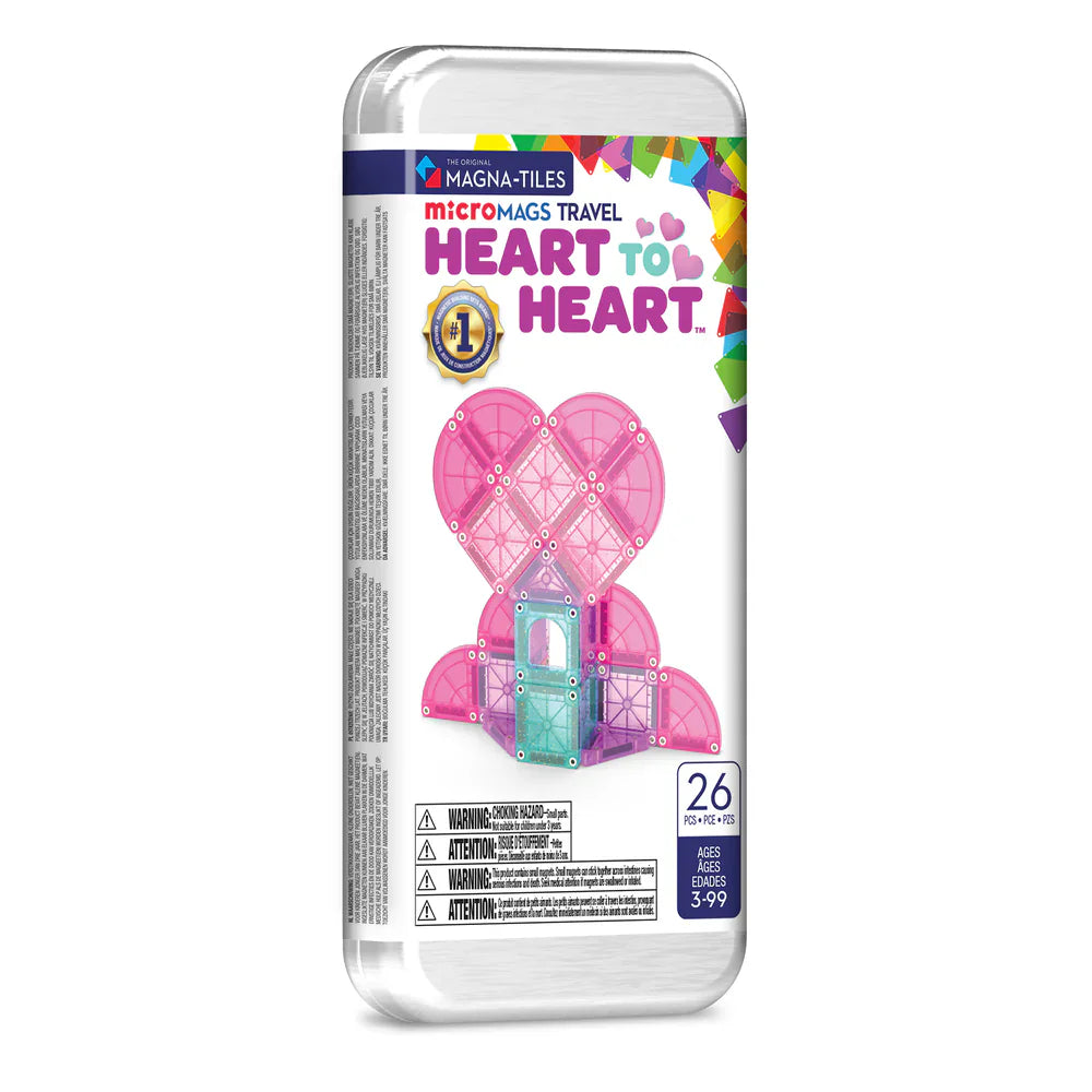 Magna-Tiles - microMAGS - Heart to Heart - 26 Piece Travel Set