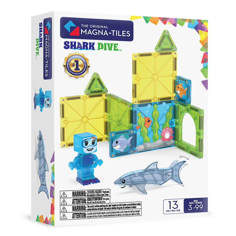 Magna-Tiles - Shark Dive 13-Piece Magnetic Building Set