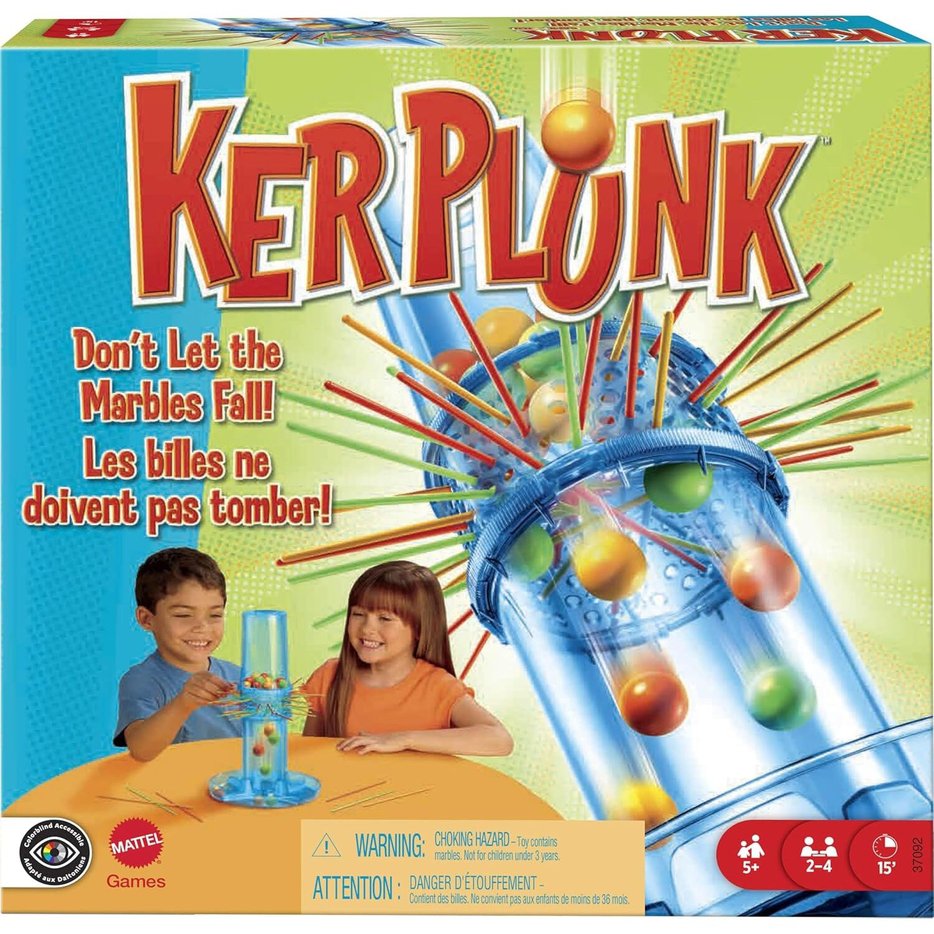 Mattel - Ker Plunk! Game - Classic Family Skill & Action Game