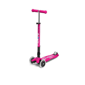 Maxi Micro LED Deluxe Folding Scooter Pink Ride-Ons