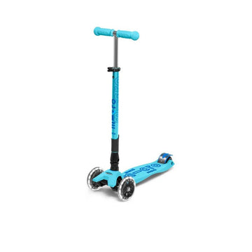 Micro - Maxi Deluxe LED Folding Scooter Bright Blue Ride-Ons