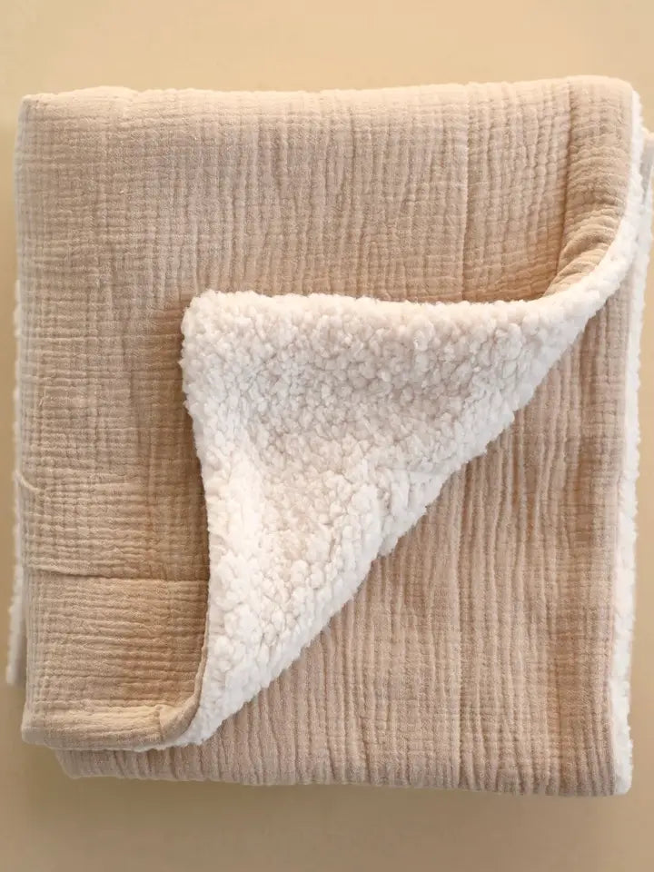 Minika - Muslin Sherpa Baby Blanket