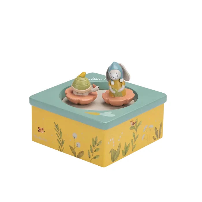 Moulin Roty - Trois Petits Lapins Music Box - Musical Rabbit & Turtle