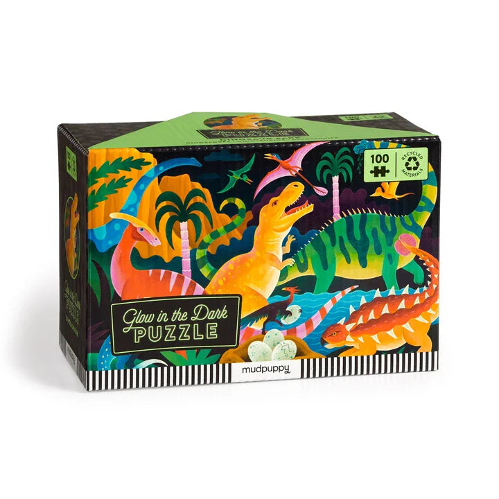 Mudpuppy – Dinosaur Park - Glow-in-the-Dark 100-Piece Puzzle
