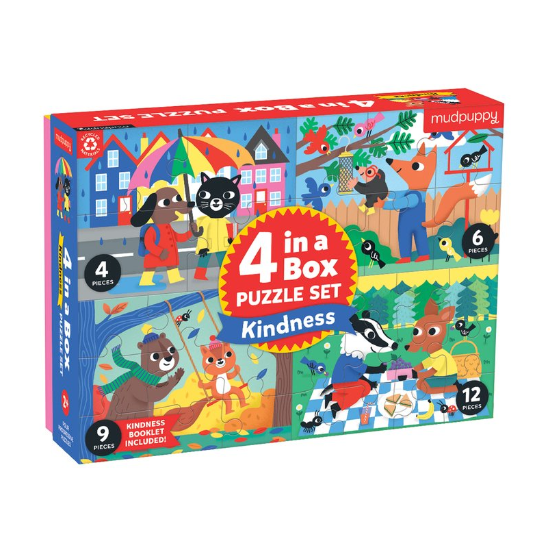 Mudpuppy – Kindness 4-in-a-Box Puzzle Set
