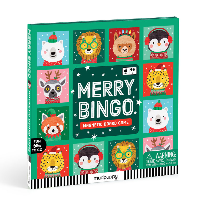 Mudpuppy – Merry Bingo! Magnetic Board Game
