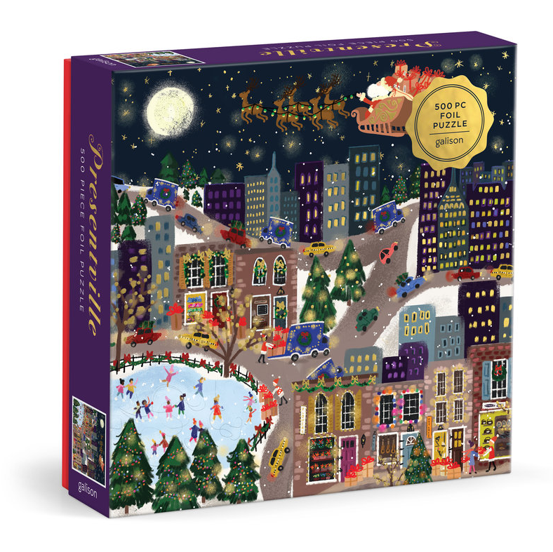 Mudpuppy x Galison – Joy Laforme Presentville 500-Piece Foil Puzzle
