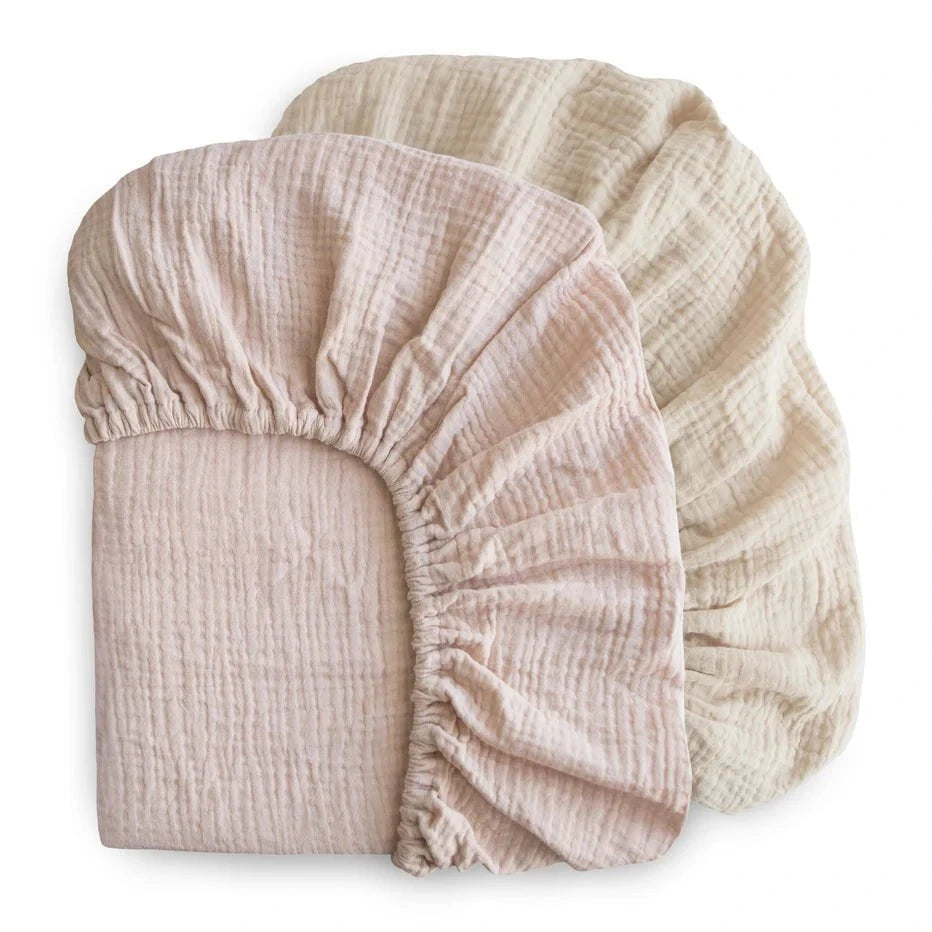 Mushie - Extra Soft Muslin Crib Sheet - 2 Pack