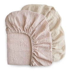 Mushie - Extra Soft Muslin Crib Sheet - 2 Pack