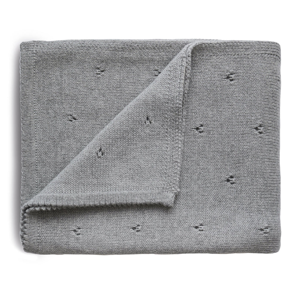 Mushie - Knitted Pointelle Baby Blanket