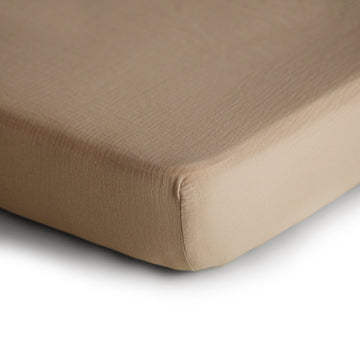 Mushie - Mini Crib Sheet Taupe Bedding