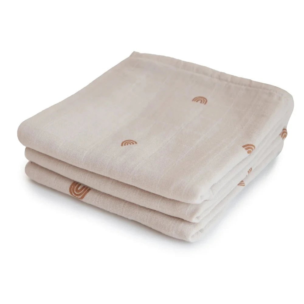 Mushie - Organic Cotton Muslin Cloths - 3pk
