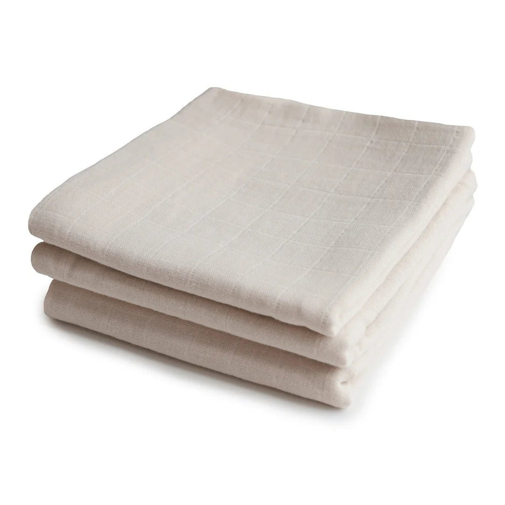Mushie - Organic Cotton Muslin Multipurpose Cloths - 3pk